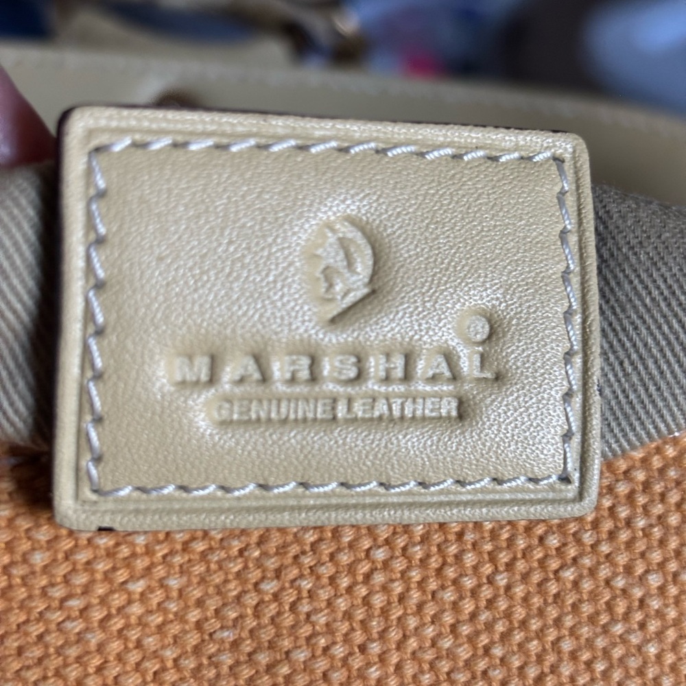 Genuine leather and canvas buttery yellow Shoulder Bag - Picture 3 of 13